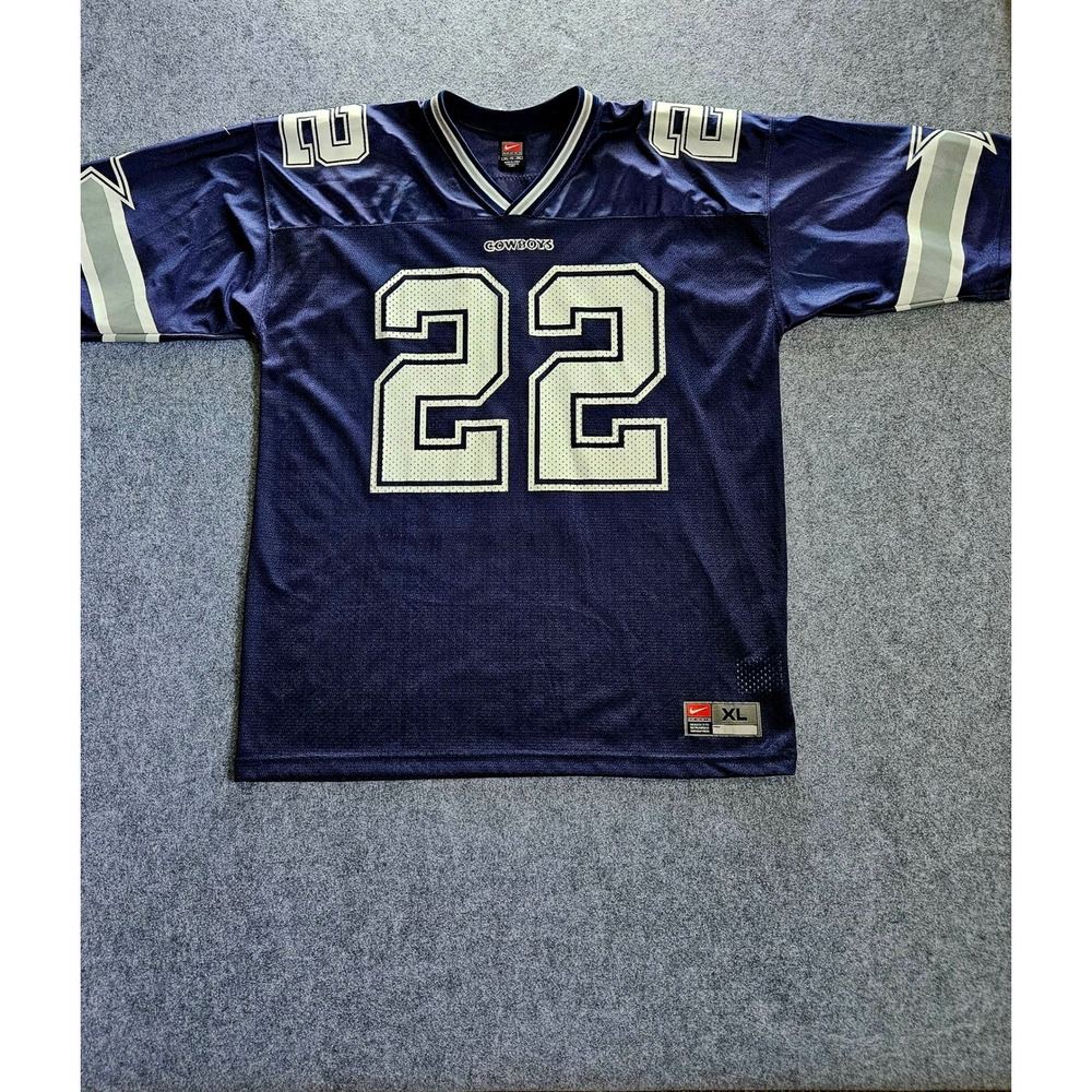 Nike Team NFL Dallas Cowboys Emmitt Smith 22 Jersey Navy Blue XL Throwback VTG